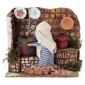 Donna che cucina 8 cm movimento presepe