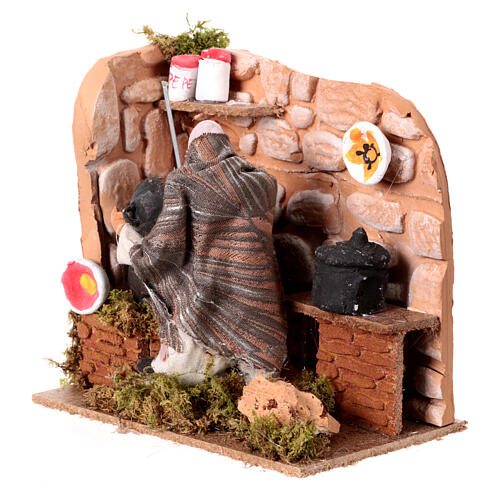 Animated nativity scene figurine, woman cooking 8cm 2