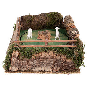 Gregge di pecore in cammino, ambiente presepe