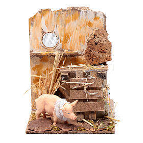 Cochon crèche mouvement et cri 9 cm