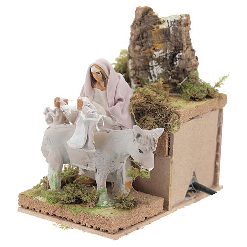 Shepherd with donkey, 8cm animated nativity 2