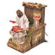 Shepherd with meat, 8cm animated nativity with fire LED s7