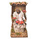 Shepherd with meat, 8cm animated nativity with fire LED s1