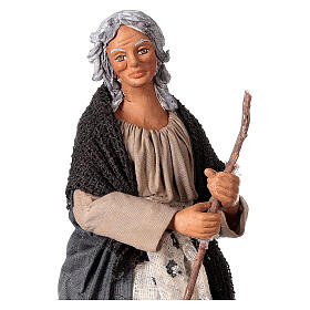 Donna che spazza 24 cm movimento presepe Napoli
