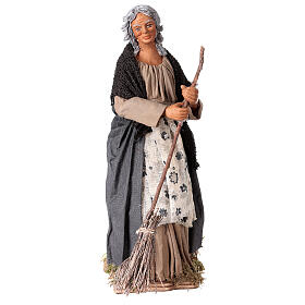 Woman sweeping, 24cm Animated Neapolitan nativity