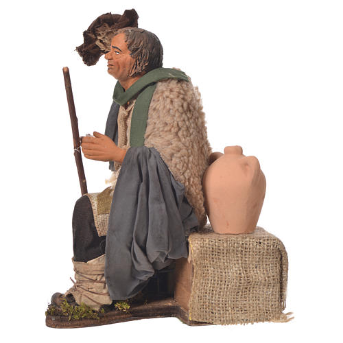 Mężczyzna zdejmujący kapelusz poruszająca się figura szopka z Neapolu 30 cm 3