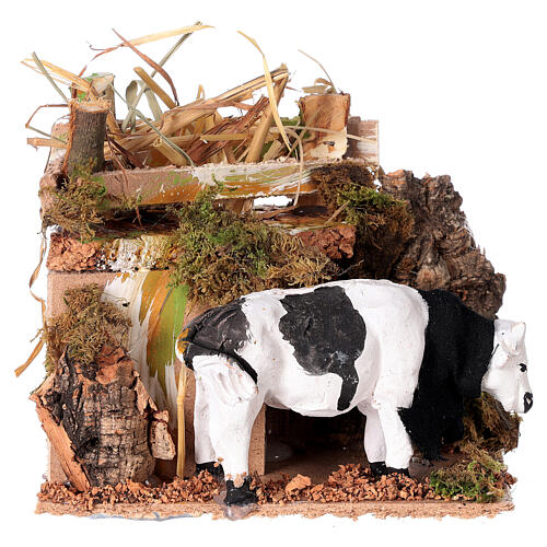 Animated eating ox, for nativities measuring 10cm 1