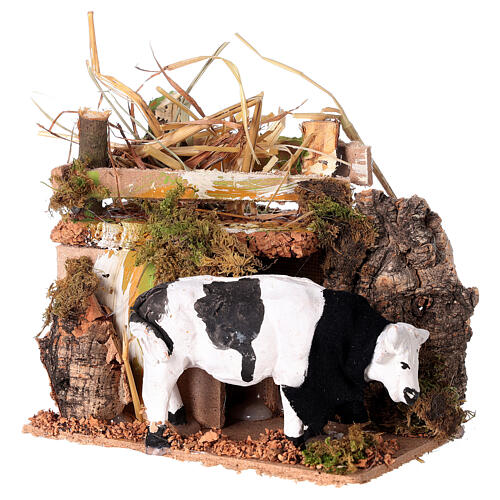 Animated eating ox, for nativities measuring 10cm 2