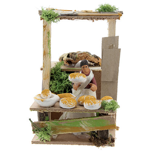 Venditore di pane 7 cm movimento presepe 1