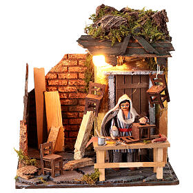 Animated man fixing chairs 10cm Neapolitan Nativity