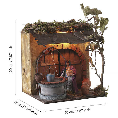 Woman at the well 10cm Neapolitan Nativity, animated figurine 2