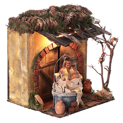 Woman at the well 10cm Neapolitan Nativity, animated figurine 3
