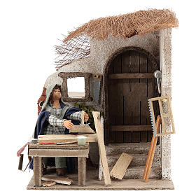 Animated carpenter 10cm Neapolitan Nativity