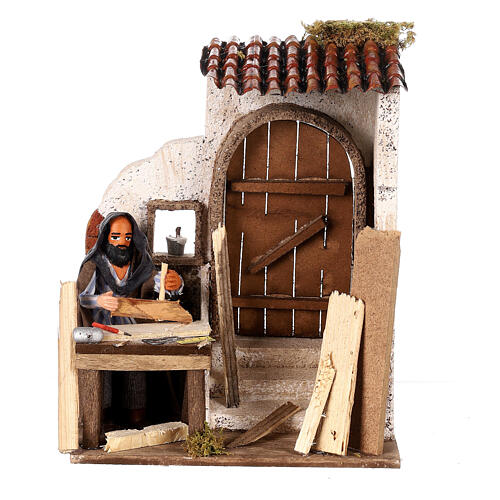 Animated carpenter 10cm Neapolitan Nativity 6