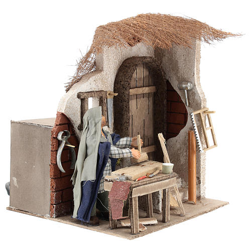 Animated carpenter 10cm Neapolitan Nativity 4