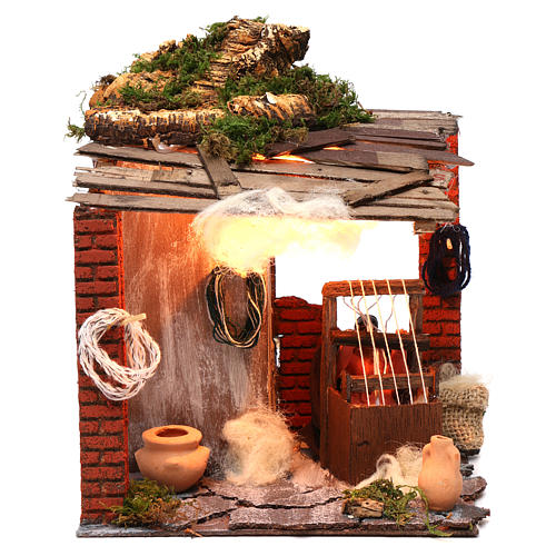 Animated weaver 10cm Neapolitan Nativity 1