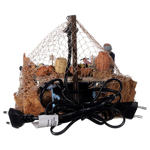 Banco pesce 10 cm con fontana e luce presepe Napoli 4