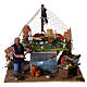 Fishmonger's stall with fountain and light Neapolitan Nativity 10cm s1