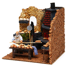 Crèche Napolitaine: Boulanger qui enfourne 10 cm animation crèche napolitaine