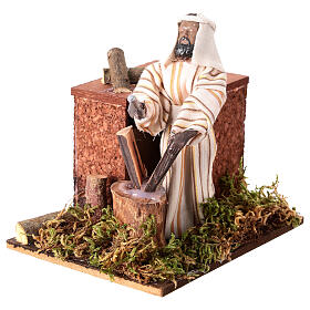 Arabian woodcutter, animated nativity figurine 12cm