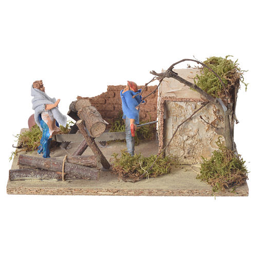 Woodcutter measuring 24x16x21cm for Animated nativities of 8/10cm 1