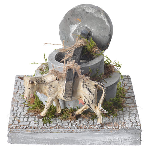 Młyn kamienny figurka ruchoma do szopki 8/10 cm 15x15x10 cm 1