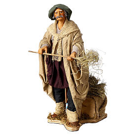 Farmer animated Neapolitan Nativity figurine 24cm