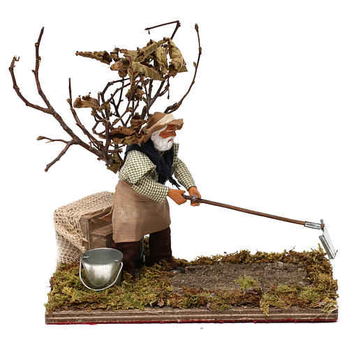 Landwirt mit Baum 12cm bewegliche Krippenfigur 1