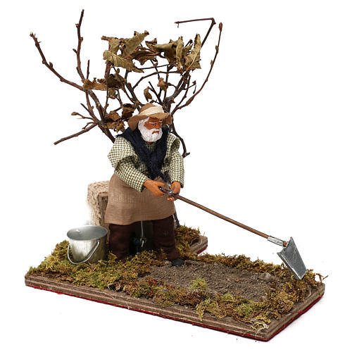 Landwirt mit Baum 12cm bewegliche Krippenfigur 2