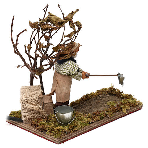 Landwirt mit Baum 12cm bewegliche Krippenfigur 3