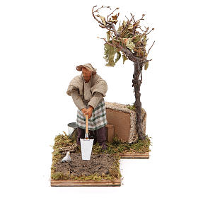 Crèche Napolitaine: Agriculteur avec arbre 12 cm en mouvement crèche Naples