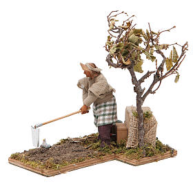 Crèche Napolitaine: Agriculteur avec arbre 12 cm en mouvement crèche Naples