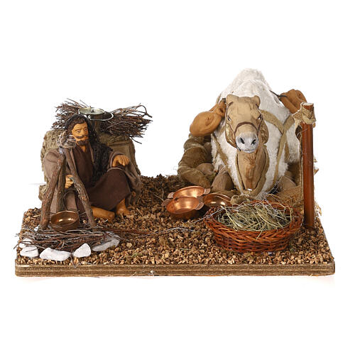 Man with camel, animated Neapolitan Nativity figurine 12cm 1