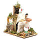 Animated nativity figurine 10cm farmer with hens s3