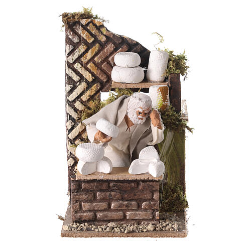 Animated nativity figurine 10cm man cheese seller 1