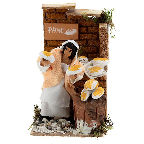 Animated nativity figurine 10cm bread stall 1