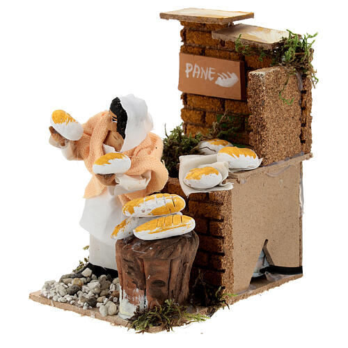 Animated nativity figurine 10cm bread stall 2