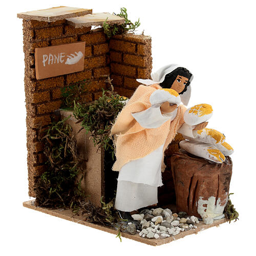 Animated nativity figurine 10cm bread stall 3