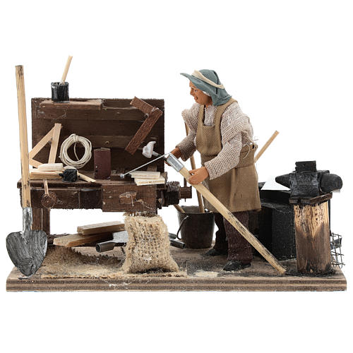 Hoe fixer with desk 12cm neapolitan animated Nativity 1