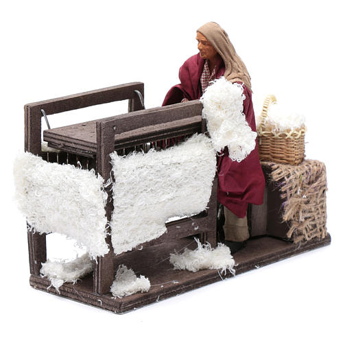 Scène cardeur de laine 14 cm crèche napolitaine 1