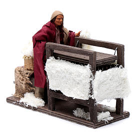 Animated wool teaser scene 14cm neapolitan Nativity