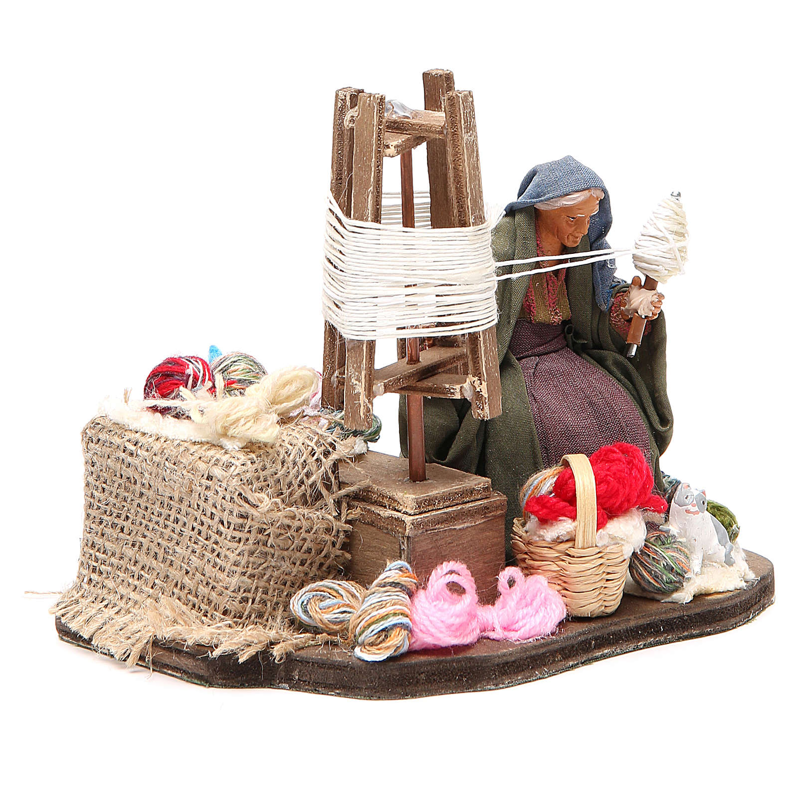 Fileuse de laine avec rouet 12 cm animation crèche | vente en ligne sur ...