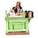 Venditrice di pane con banco 12 cm movimento presepe s1