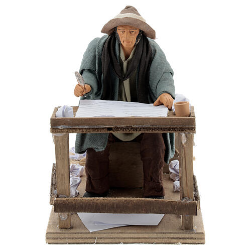 Scribe with desk, Animated Neapolitan Nativity figurine 14cm. 1