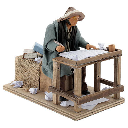 Scribe with desk, Animated Neapolitan Nativity figurine 14cm. 3