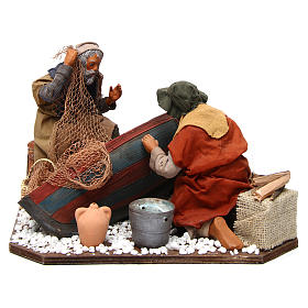 Neapolitanische Krippe: Fischer mit Schiff 24cm bewegliche Krippenfigur Neapolitanische Krippe: Fischer mit Schiff 24cm bewegliche Krippenfigur