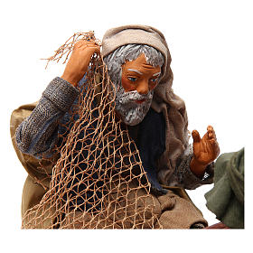 Neapolitanische Krippe: Fischer mit Schiff 24cm bewegliche Krippenfigur Neapolitanische Krippe: Fischer mit Schiff 24cm bewegliche Krippenfigur