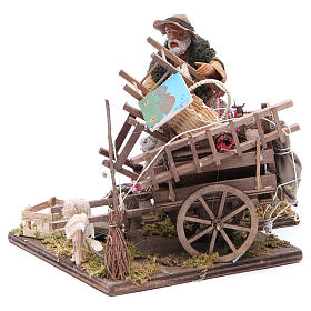 Cart of the evicted for animated Neapolitan Nativity, 14cm