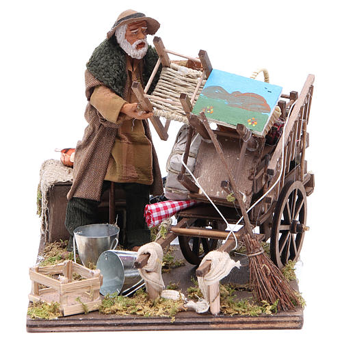 Cart of the evicted for animated Neapolitan Nativity, 14cm 1