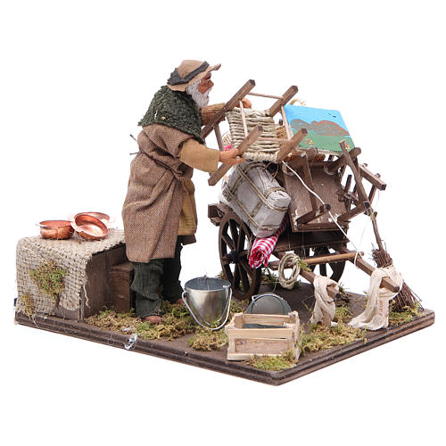 Cart of the evicted for animated Neapolitan Nativity, 14cm 3